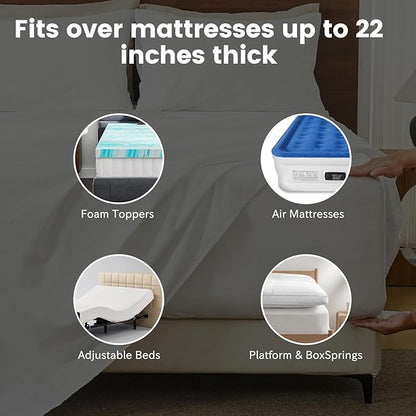 Bedlifes 100% French Flax Linen Sheets Set King Size - 6 Piece Extra Deep Pocket 18-24",Soft Breathable King Bed Sheets with Temperature Regulating & Moisture-Wicking(Teal