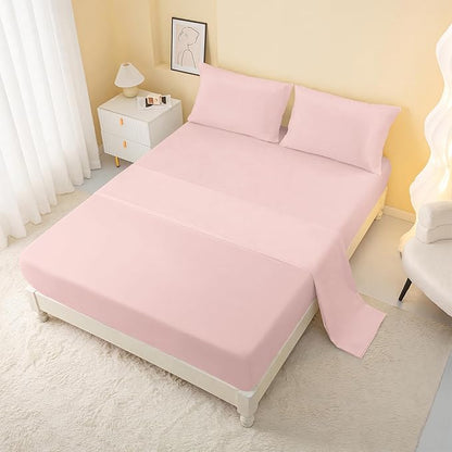 Cute Strawberry Full Comforter Set,Light Cute Pink Strawberry Bedding Set 7 Piece in A Bag,Bed Sheet Set Cute Strawberries and Flowers Decor,Microfiber Lightweight All Season
