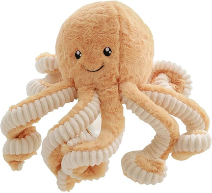 Cute Big Octopus Pillows,Interior Decoration Octopus Cushion,Soft Marine Animal Decorations (Khaki, 15.7 inch)