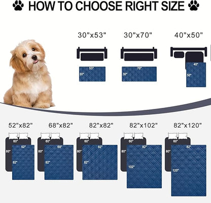 Smiry Reversible Waterproof Couch Covers for Sofa, Washable Dogs Pet Couch Covers for 3 Cushion Sofa Pet Friendly, Water Resistant Furniture Protector Slipcover, Geometric (30"x70", Navy/Blue)