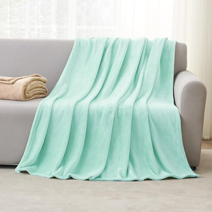 Hansleep Fleece Lake Green Throw Blanket, Super Soft Blanket Flannel Fuzzy Plush Cozy Blanket for All Seasons, Lake Green, Throw 50x60 Inches