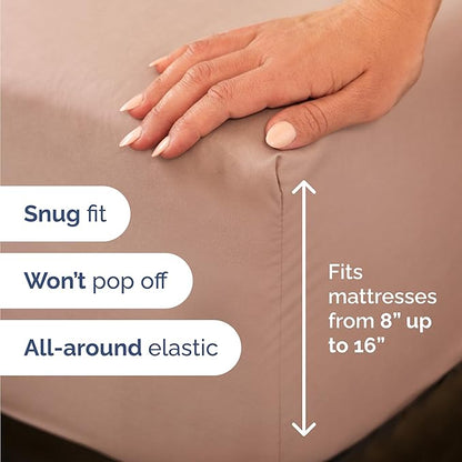 Twin 4 Piece Sheet Set - Comfy Breathable & Cooling - Ultra Soft Hotel Luxury Bedding Set with 8-16 Inch Deep Pockets - 1 Flat & 1 Fitted Sheet & 2 Pillowcases - Cozy, Wrinkle Free & Easy Care - Mauve