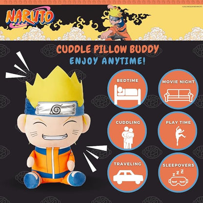 Collectibles Naruto Anime Ninja Kids Bedding Super Soft Plush Cuddle Pillow Buddy, One Size, (Officially Licensed Product)