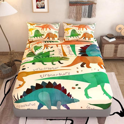 6 Pieces Dinosaur Comforter Sets,3D Pattern Brown Color,Decorative 6 Piece Bedding Sets with Comforter,Flat Sheet,Fitted Sheet,Throw Pillow Cover,Pillow Shams,Full Size