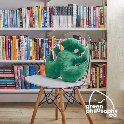 Green Philosophy Co. Monstera Deliciosa Leaf Pillow - Jungle Green