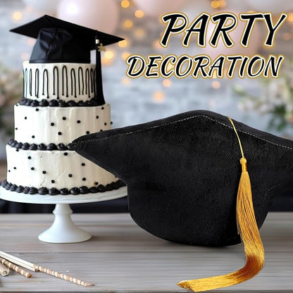 Class of 2026 Autograph Stuffed Pillow 15.7" Graduation Autograph Stuffed Pillow Graduation Guest Signature Gifts Grad Party Sign in Decor for High School College(Black,Cap)