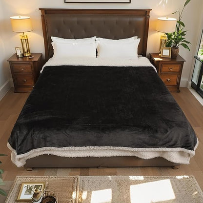 Electric Heated Blanket Twin Size 62"×84", Luxurious Breathable Flannel with 4 Heat Settings, 10-Hour Auto Shut-Off & Overheat Protection, for Bed & Couch, Cozy Gift - Iron Gray