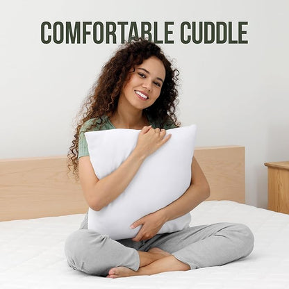 Utopia Bedding Throw Pillows (Set of 1, White) – 20 x 20 Inches Down Alternative Pillows for Bed, Sofa, and Couch - Fluffy Decorative Stuffer Pillow for Indoors & Outdoors (Pack of 2)