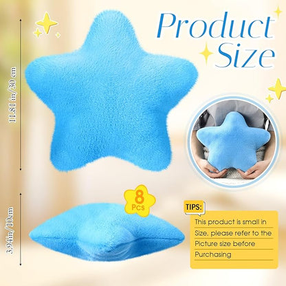 8 Pack Star Shaped Throw Pillow Gifts Decorations Mix Star Plush for Bed Sofa Cute Throw Pillow Plush for Floor Room Sleepover Bedroom Living Room(Cute)