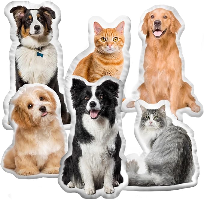 Personalized Photo Pillow Gifts, Custom Pet Pillow Shaped Looks Like Your Dog Cat Picture, Unique Birthday Gifts for Pet Lovers - Double Side 10 Inch
