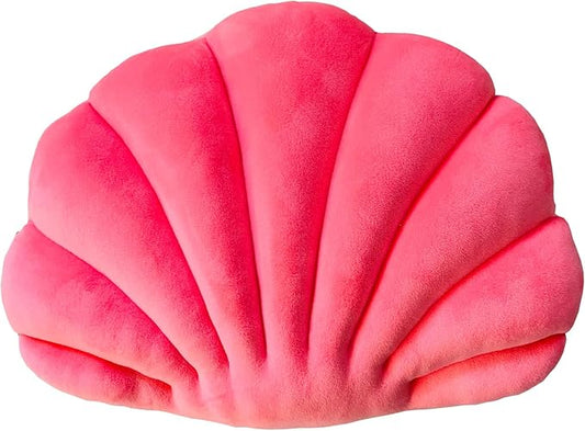 YRXRUS Peach Pink Seashell Pillow, Patio Accent Ocean Series, Ultra Soft Velvet Cushion for Bed, Living, Kids Room 3D Insert 14X11 Inch