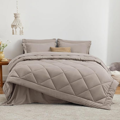 Love's cabin Twin XL Comforter Set Burlwood, 5 Pieces Twin XL Bed in a Bag, All Season Twin XL Bedding Sets with 1 Comforter, 1 Flat Sheet, 1 Fitted Sheet, 1 Pillowcase and 1 Pillow Sham