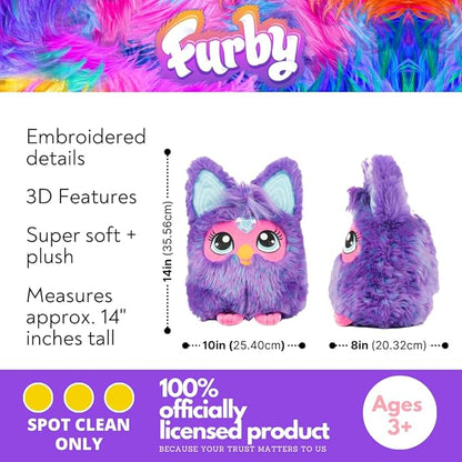 Furby Purple Plush Cuddle Pillow, Super Soft & Cozy, (Officially Licensed Product) by Franco Collectibles