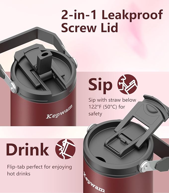 Kepwam T3 Self-Heating Travel Mug 20oz, Temperature-Controlled Coffee Warmer Mug, Smart Travel Mugs Keep Coffee Drinks Hot, Heated Cup Great for Driver Outdoor Fits Car Cup Holders