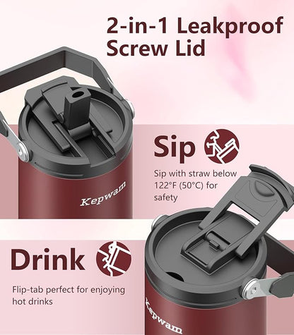Kepwam T3 Self-Heating Travel Mug 20oz, Temperature-Controlled Coffee Warmer Mug, Smart Travel Mugs Keep Coffee Drinks Hot, Heated Cup Great for Driver Outdoor Fits Car Cup Holders