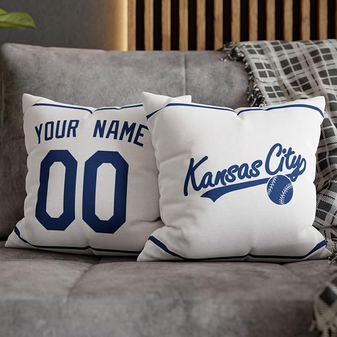 ANTKING Kansas C Throw Pillow 2 Packs Custom Name and Number for Men Women Boy Personalized Gifts