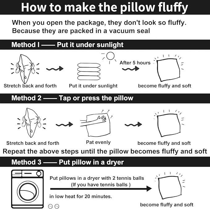 Throw Pillow Insert (Pack of 2, White), Goose Feather and Polyeser Throw Pillow for Decorative Cushion Bed Couch Sofa - Non-Deforming Over Time (12x20 Inch (Pack of 2))
