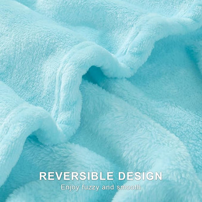 Hansleep Fleece Robin Egg Blue Twin Blanket, Super Soft Flannel Fuzzy Plush Cozy Blanket for All Seasons, Robin Egg Blue, Twin 60x80 Inches