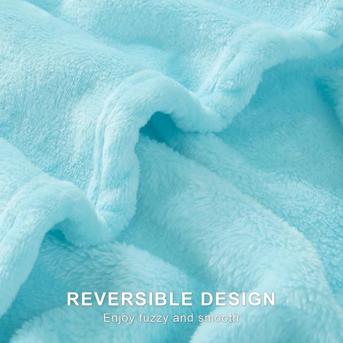 Hansleep Fleece Robin Egg Blue Throw XL Blanket, Super Soft Flannel Fuzzy Plush Cozy Blanket for All Seasons, Robin Egg Blue, Throw XL 50x70 Inches