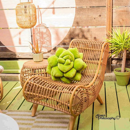 Green Philosophy Co. Succulent® Pillow 16" – Soft 3D Decorative Flower Throw Pillow, Unique Olive Green Plush Flower Cushion, Perfect for Couch, Sofa, Bedroom Decor, Gift for Plant Lovers
