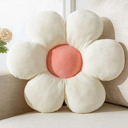Daisy Shaped Throw Pillow - 19.6" Plush Flower Cushion for Home Decor