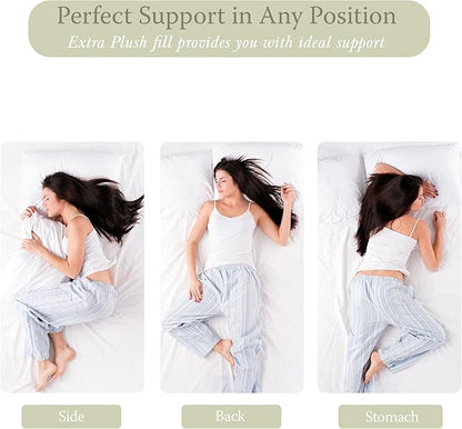 Threadmill Bed Pillows Queen Size Set of 2 | Soft Down Alternative Cooling Bed Pillow for Sleeping | Soft Pillows for Bed | 20x30 Hotel Pillow, Queen Pillows 2 Pack for Back, Stomach or Side Sleepers