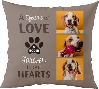 Custom Pillow - Dog Memorial Gifts for Loss of Dog - Pet Loss Sympathy Gift - Personalized Memorial Gifts for Family or Friends - Throw Pillow Remembrance Gift - USA Family Made with Love (20"x20")