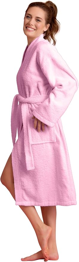 Soft Touch Linen Women's Robe Terry Cotton Cloth- Kimono Style- Thick, Breathable & Comfortable- Lightweight & Absorbent