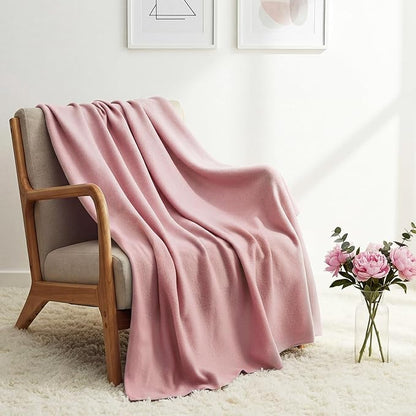 Kinlop Fleece Blanket Bulk 60 x 50 Inch Soft Lightweight Fleece Cozy Blanket Warm Throw Plush Pet Throw for Bed Couch Sofa Home Office Wedding Gifts Travel Camping(Grayish Pink)