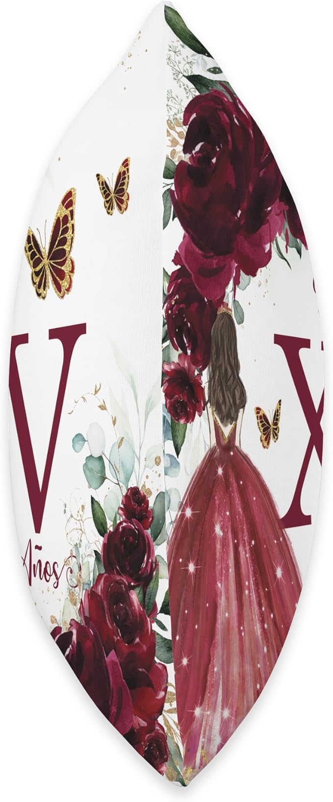 Chic Rich Burgundy Floral Quinceañera Mis XV 15 Años Throw Pillow