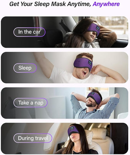 LC-dolida Sleep Headphones, White Noise Bluetooth Sleep Mask 3D Breathable Wireless Eye Mask for Timing, Sleep Mask with Bluetooth Headphones for Side Sleepers Travel Yoga, Cool Gadgets for Women Men