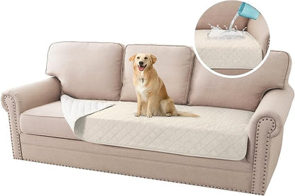 H.VERSAILTEX Couch Cover for Dogs Washable 100% Waterproof Sofa Cushion Cover Dog Bed Cover Non-Slip Pet Blanket for Sofa Cushion Protector, 35" x 74", Ivory