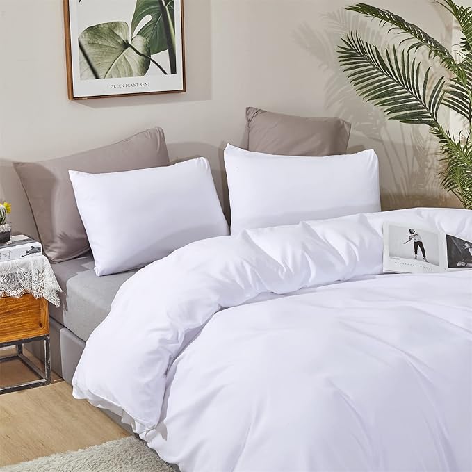 KAREVER White Comforter Twin Kids White Fluffy Bedding Set Soft Durable Twin Comforter