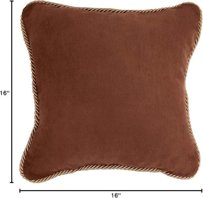 Donna Sharp Throw Pillow - Pine Crossing Lodge Decorative Throw Pillow with Solid Color - Square