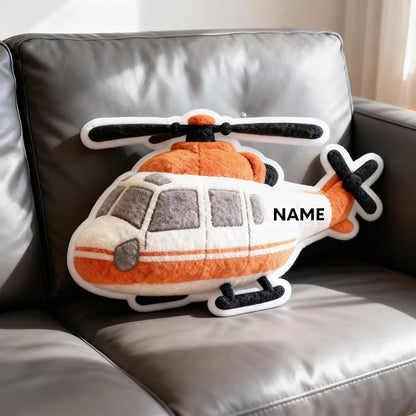 Custom Helicopter Shaped Pillow Personalized Double-Sided Printed Cute Pillow Customized Christmas Party Commemorative Gift Sofa Decorative for Boys and Girls 8-32in