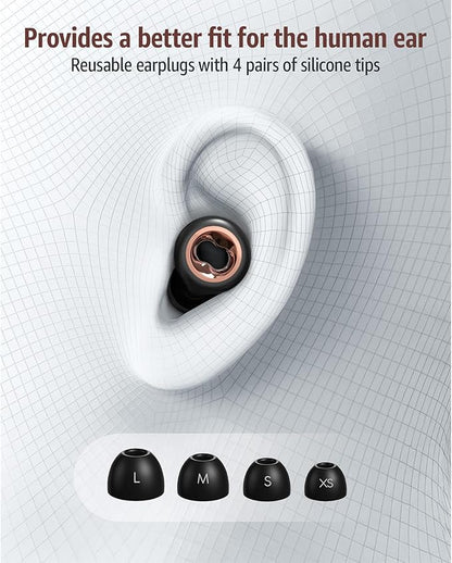 Sleeping Ear Plugs: 45DB Noise Cancelling Ultra-Comfy Reusable Ear Plug- Silicone Hearing Protection for Concerts & Travel & Snoring-Silicone Hearing Protection Earbuds with 8 Eartips
