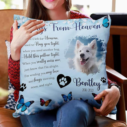 Q-Leo Personalized Pet Photo Memorial Throw Pillow (Insert Included) - Sympathy Gift for Loss of Dog, Pet Loss Comfort - Pillow Case Cover