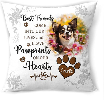 Personalized Pet Photo Memorial Throw Pillow - Insert Included, Dog Loss Sympathy Gift, Custom Pet Pillow Cover