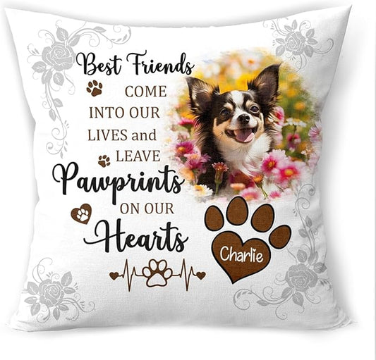 Personalized Pet Photo Memorial Throw Pillow - Insert Included, Dog Loss Sympathy Gift, Custom Pet Pillow Cover