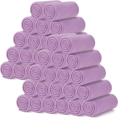 Kinlop Fleece Blanket Bulk 60 x 50 Inch Soft Lightweight Fleece Cozy Blanket Warm Throw Plush Pet Throw for Bed Couch Sofa Home Office Wedding Gifts Travel Camping(Purple)