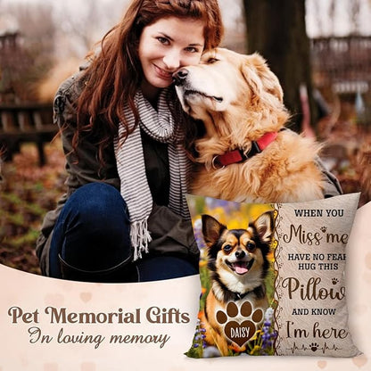 Custom Pet Memorial Throw Pillow (Insert Included), Photo Pillow, Dog Memorial Gifts For Loss Of Dog, Pet Loss Gifts Sympathy Gifts For Pet, Pillow Pet Dog, Pet Memorial Pillow Cover, Square Pillows