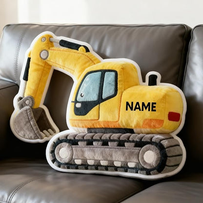 Custom Excavator Shaped Pillow Personalized Double-Sided Printed Cute Pillow Customized Christmas Party Commemorative Gift Sofa Decorative for Boys and Girls 8-32in