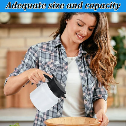 Small Thermal Coffee Carafe Stainless Steel Insulated Creamer Carafe Tea Pot 27Oz Insulation Pot (Black and White, 800ML(27Oz))