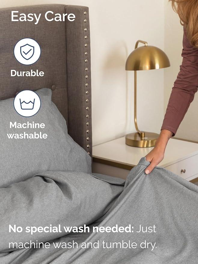 Extra Deep Split King Sheet Set - 7 Piece Breathable and Cooling Sheets - Hotel Luxury Bedding for Women, Men, Kids & Teens - Secure Fit - Soft and Wrinkle Free - Extra Deep Pockets - Heathered Grey