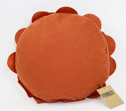 Fennco Styles Eva's Flower Garden Decorative Filled Throw Pillow 13" Round - Terracotta Floral Accent Pillow for Home, Couch, Bed, Living Room, Holiday and Office Décor