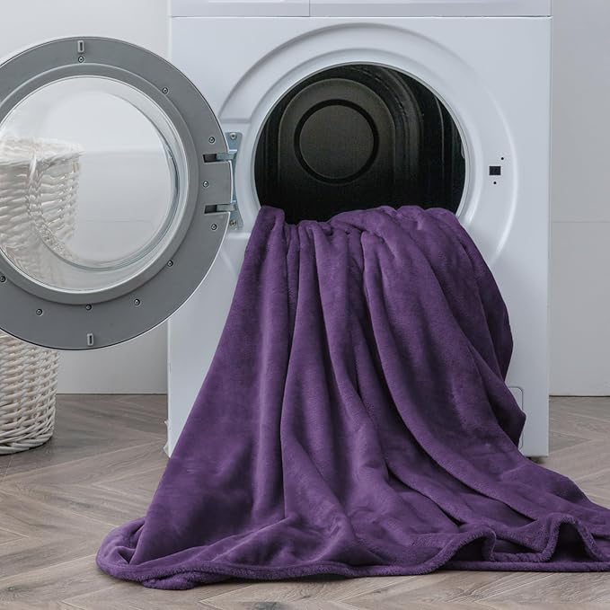 BEDELITE Flannel Sheets Twin Size Purple - Super Soft Fleece Sheets Set Fluffy Extra Plush, 3 Piece(Include Fitted Sheet, Flat Sheet, 1 Pillowcase)