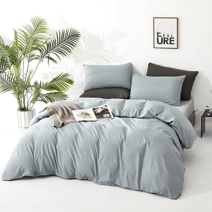 Houseri Haze Blue King Size Comforter Set - Dusty Blue Comforter Bedding Set with Modern Quilt and Blanket