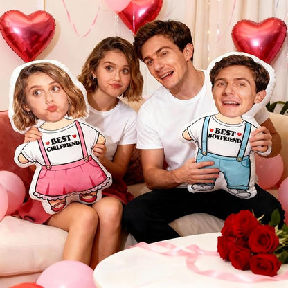 Custom Pillow with Picture & Text, Valentines Day Gifts for Boyfriend, 3D Personalized Head Face Pillows, Custom Stuffed Photo Pillow, Birthday Anniversary Funny Gift for Couple Friend Family (Body)