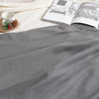 ZYFZCYBL Fleece Throw Blankets Lightweight Warm Soft Cozy Pet-Friendly Bulk Fleece Throw Blanket Solid for Home Bed, Sofa，Office,Gifts, Couch (Pack of 6-50 x 60 inch，Grey)