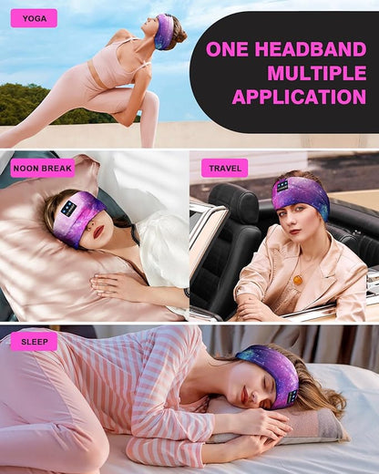 LC-dolida Sleep Headphones Bluetooth Headband Sleeping Wireless Headband Headphones with Thin HD Stereo Speakers Perfect for Side Sleepers, Sport, Yoga, Travel Insomnia Running Meditation Gifts